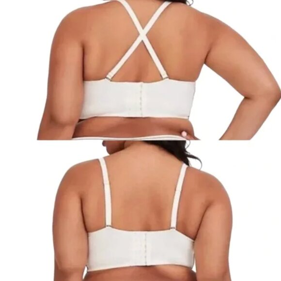 TORRID Plunge Push Up Bra Bustier in White Teal Lace Romantic - Size 40C - Picture 2 of 13